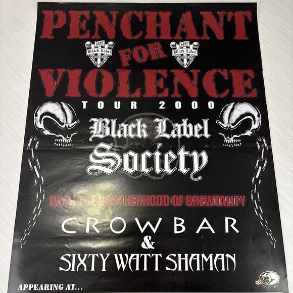 Penchant For Violence Tour 2000 Promo Poster Black Label Society 18x24” RARE!! - Picture 6 of 6